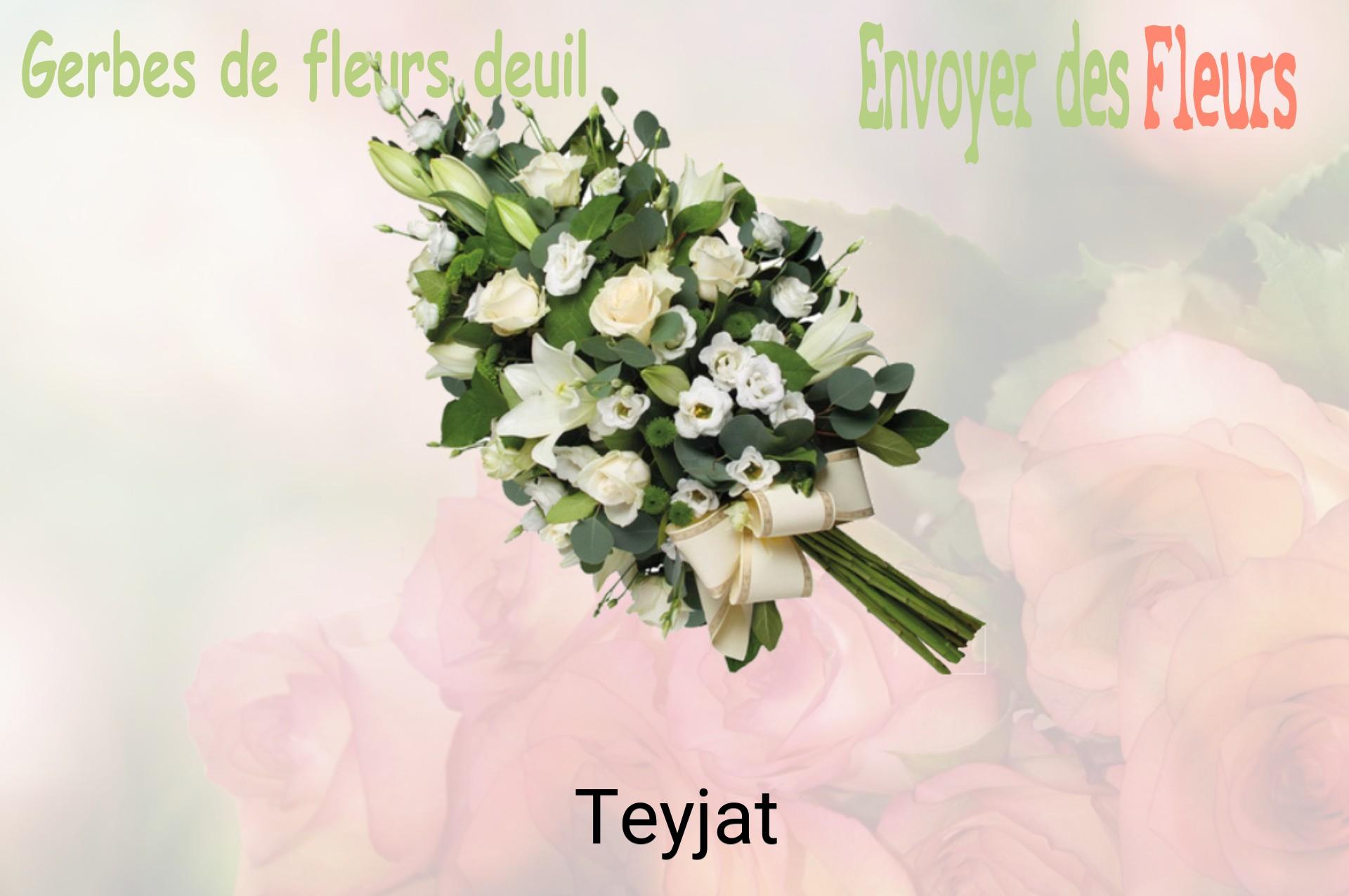 Gerbe de fleurs de deuil livrée à Teyjat